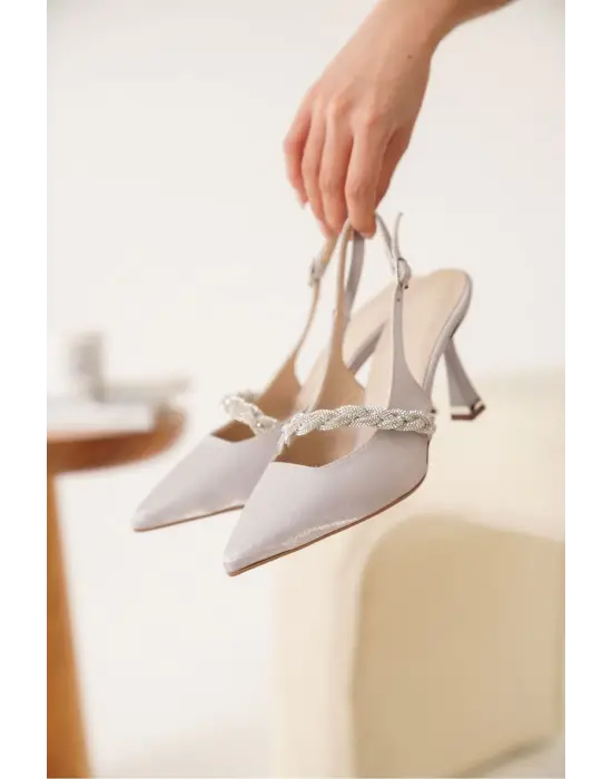 Drey Gümüş Kadın Topuklu Ayakkabı