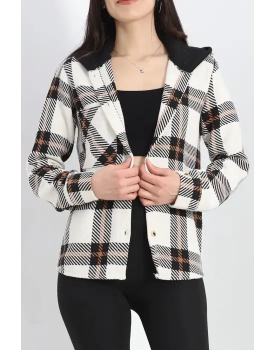 Ekoseli Kapşonlu Tek Cep Oduncu Gömlek