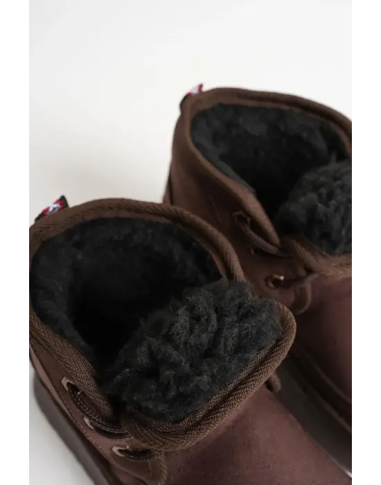 Elena Kadın Acı Kahve Kışlık İçi Kürklü Kalın Taban Bot