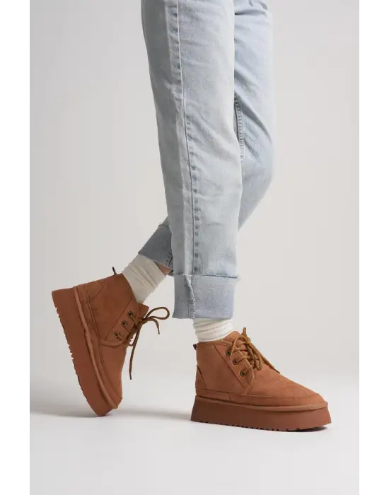 Elena Kadın Taba Kışlık İçi Kürklü Kalın Taban Bot