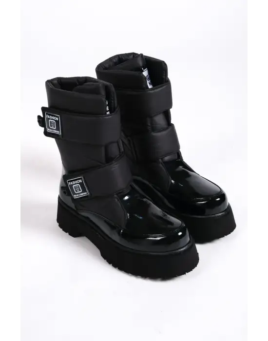 Elısa Cırt Cırtlı  Paraşüt Kumaş Rugan Kadın Bot St - Siyah