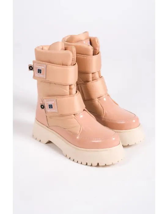 Elısa Cırt Cırtlı  Paraşüt Kumaş Rugan Kadın Bot Tt - Ten