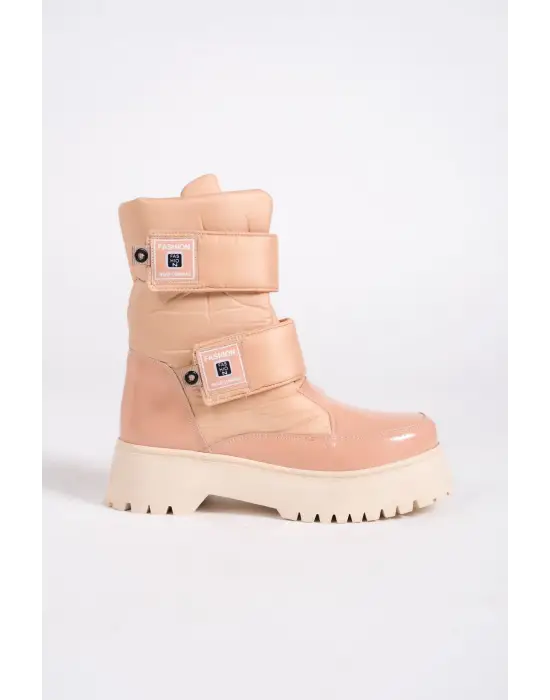 Elısa Cırt Cırtlı  Paraşüt Kumaş Rugan Kadın Bot Tt - Ten