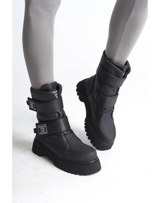 Elısa Cırt Cırtlı  Paraşüt Kumaşkadın Bot St - Siyah