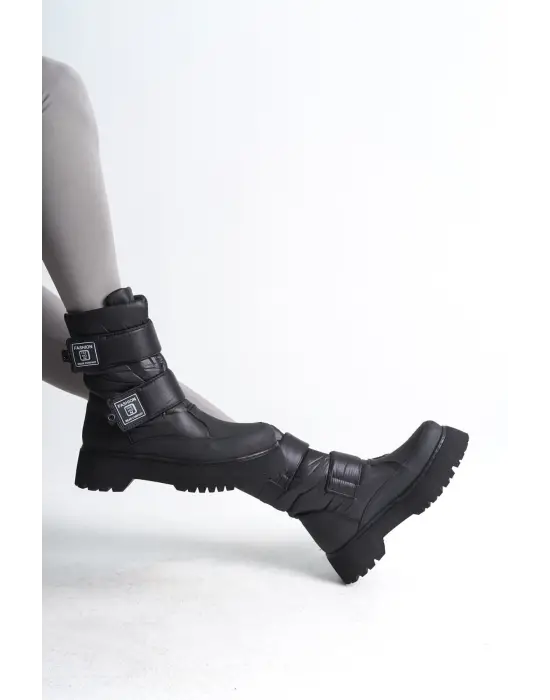 Elısa Cırt Cırtlı  Paraşüt Kumaşkadın Bot St - Siyah