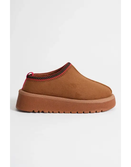 Elsa Kadın Taba Kışlık Kürklü Terlik