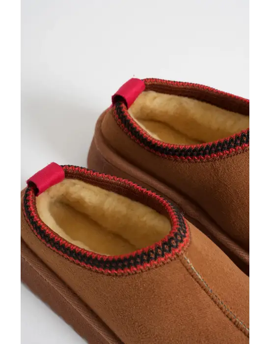 Elsa Kadın Taba Kışlık Kürklü Terlik