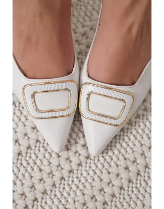 Emery Kadın Beyaz Topuklu Ayakkabı