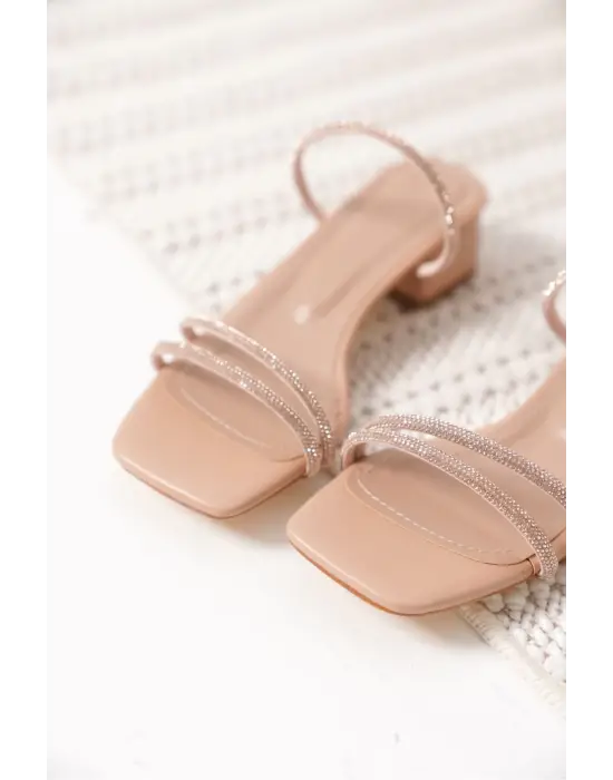 Emma Kadın Kalın Topuklu Nude Terlik