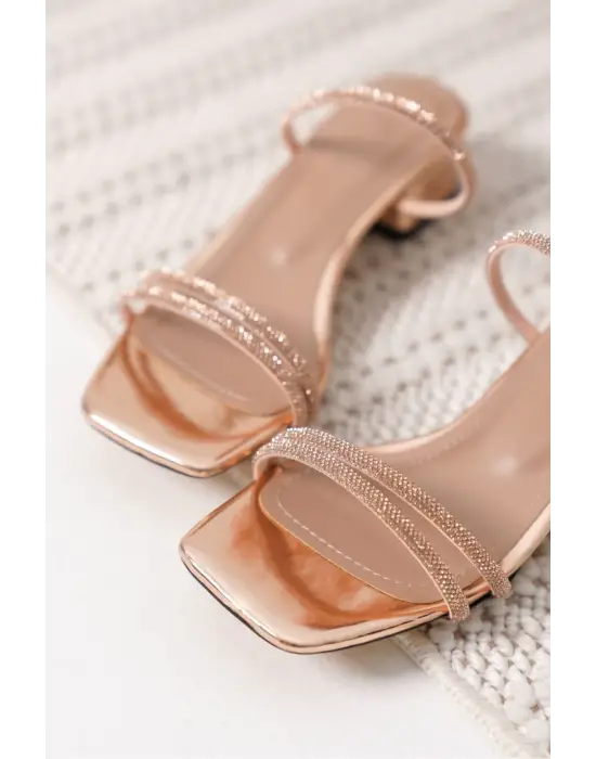 Emma Kadın Kalın Topuklu Rose Gold Terlik