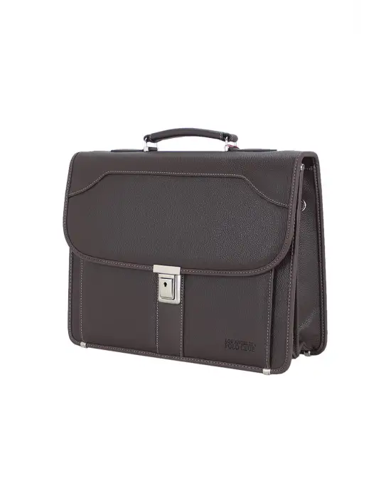 Kahverengi Erkek Evrak Çantası Omuz Askılı 15.6 inç