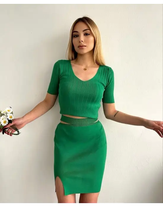 Etekli Triko Takım Yeşil T23107