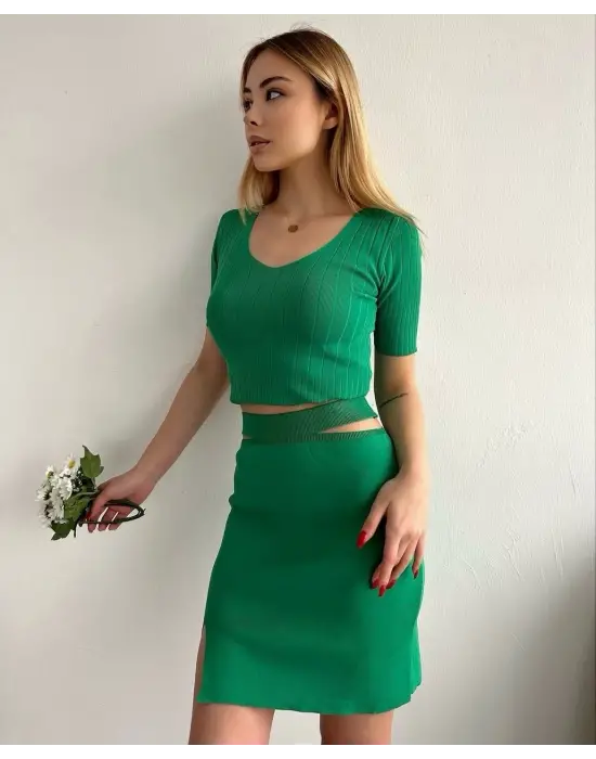 Etekli Triko Takım Yeşil T23107