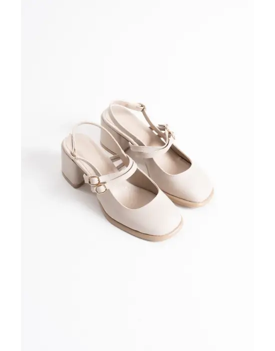 Faye Bej Cilt Kadın Topuklu Ayakkabı