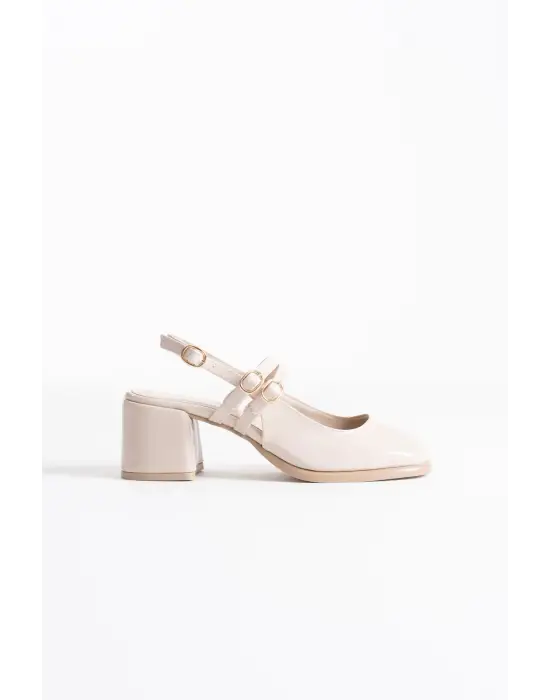 Faye Bej Rugan Kadın Topuklu Ayakkabı