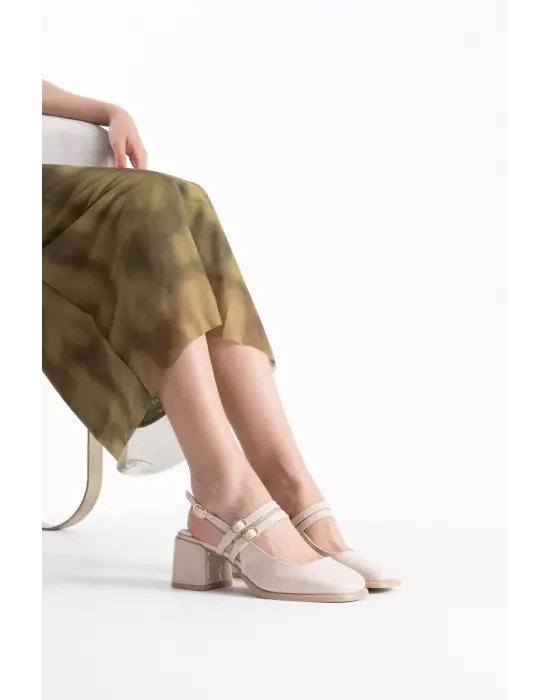 Faye Bej Rugan Kadın Topuklu Ayakkabı