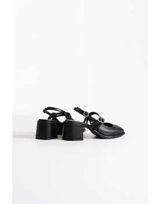 Faye Siyah Cilt Kadın Topuklu Ayakkabı