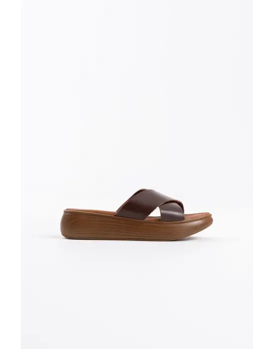 Fayn Acı Kahve Hakiki Deri Terlik