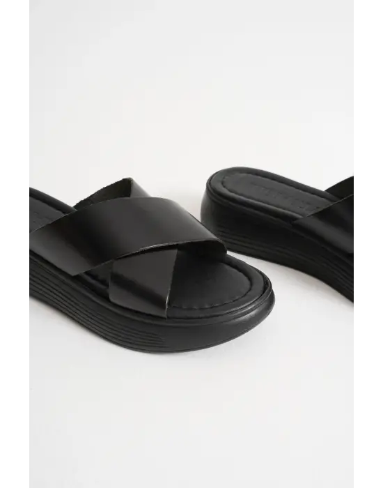 Fayn Siyah Hakiki Deri Terlik