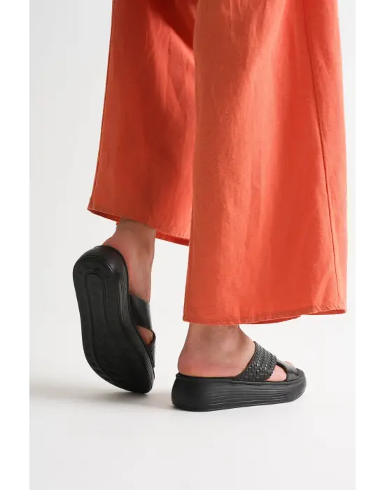 Fayn Siyah Hakiki Deri Terlik