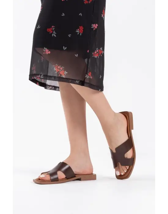 Fergei Acı Kahve Hakiki Deri Terlik