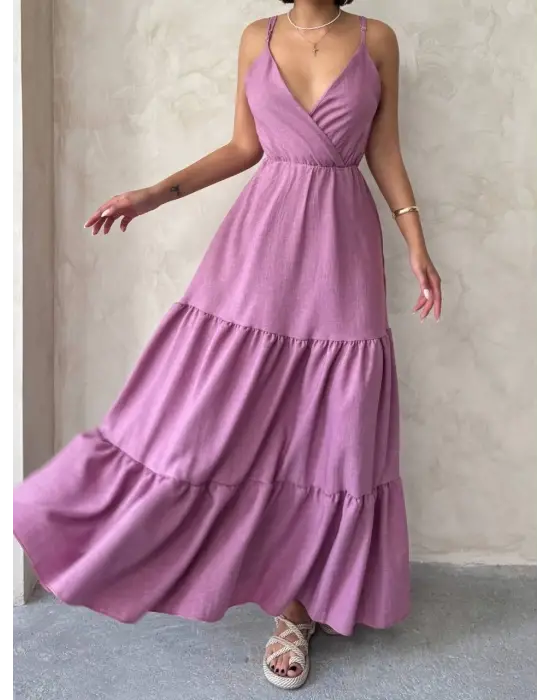 Fırfırlı Katlı Elbise S255049