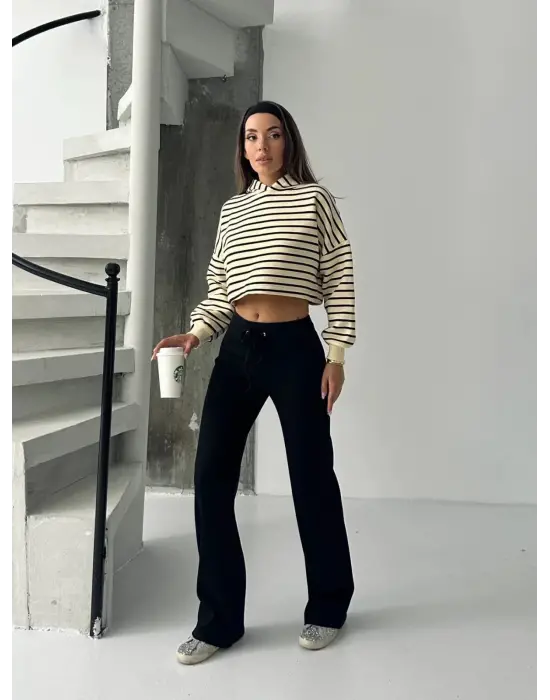 Fit Comfort Siyah Salaş Pantolon A6011