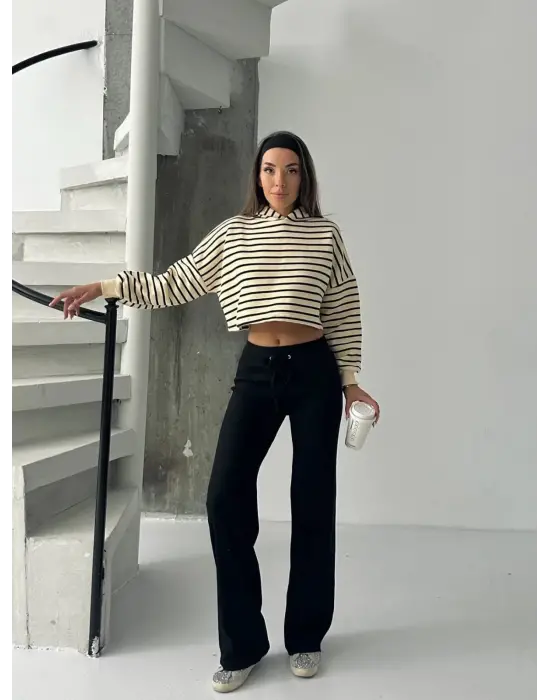 Fit Comfort Siyah Salaş Pantolon A6011