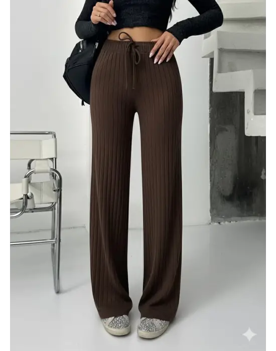 Fitilli Şardonlu Pantolon Kahve A4058