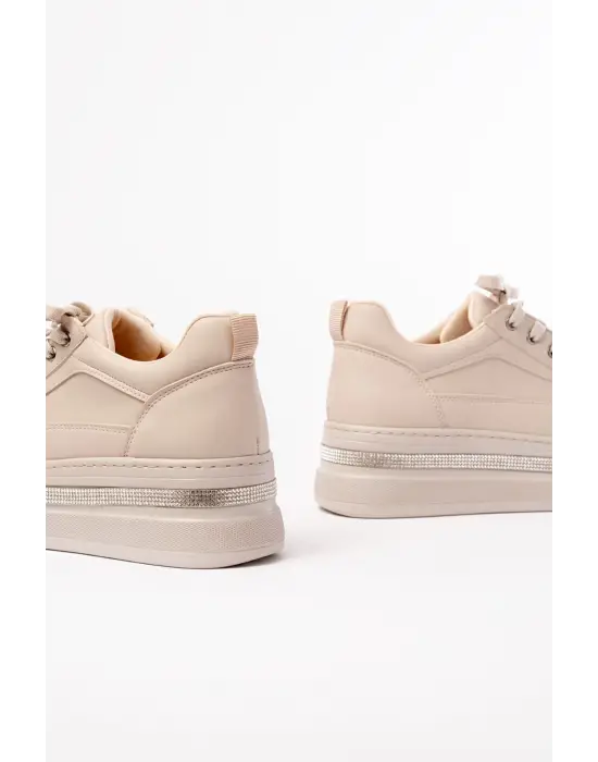 Fln-1999 Nut Bağcıklı Taban Taş Aksesuarlı Günlük Spor Ayakkabı