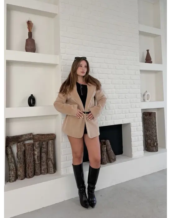 Fok Ceket Premıum Kalite Bej St255860