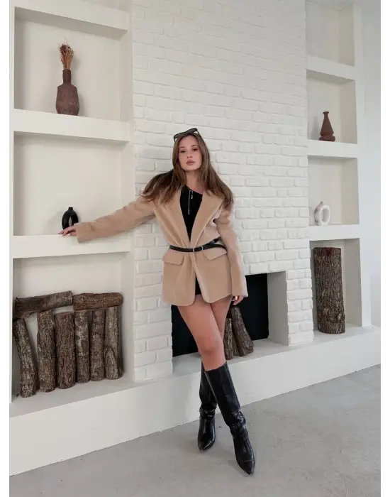 Fok Ceket Premıum Kalite Bej St255860