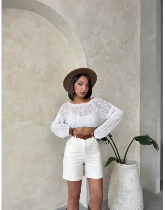 Gabardin Kumaş Şort