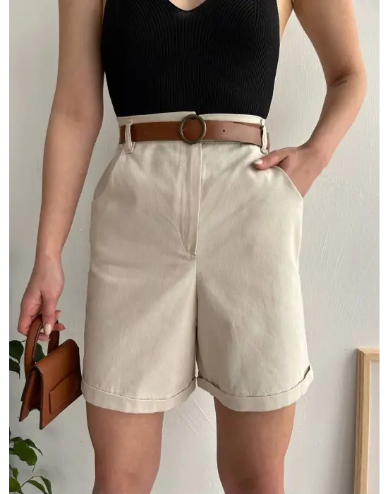 Gabardin Kumaş Şort