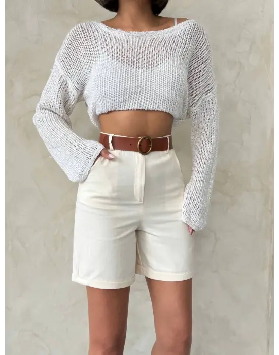 Gabardin Kumaş Şort