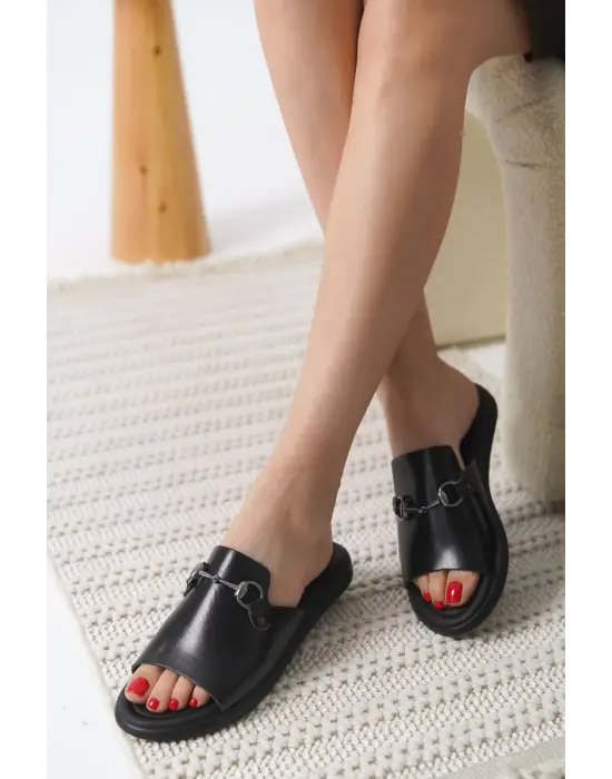 George Siyah Hakiki Deri Terlik