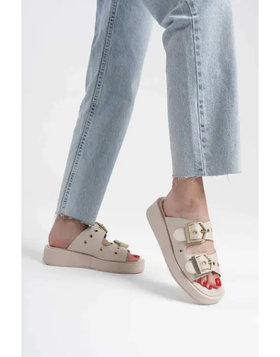 Glos Bej Cilt Terlik