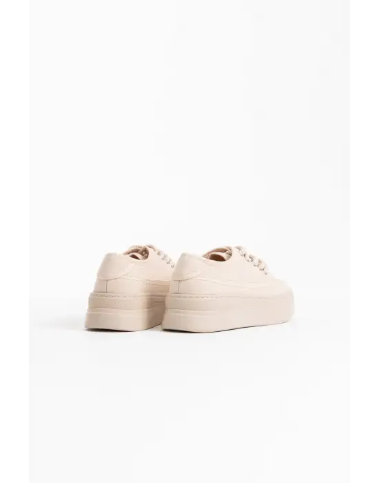 Glown Kadın Bej Keten Spor Ayakkabı