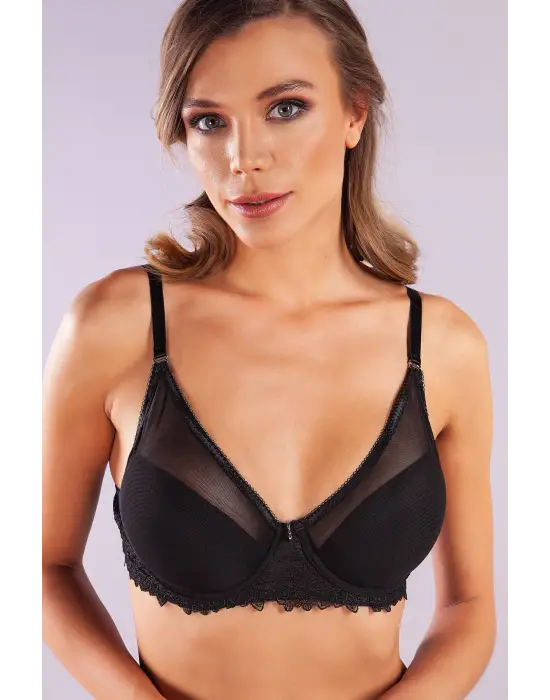 Golshan Gaspara Big Size Plunge Bra, Siyah Konforlu Ve Şık Sütyen