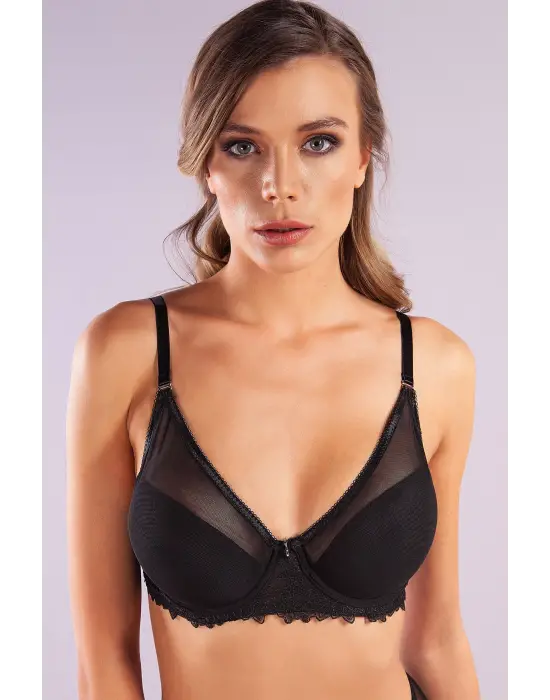 Golshan Gaspara Big Size Plunge Bra, Siyah Konforlu Ve Şık Sütyen