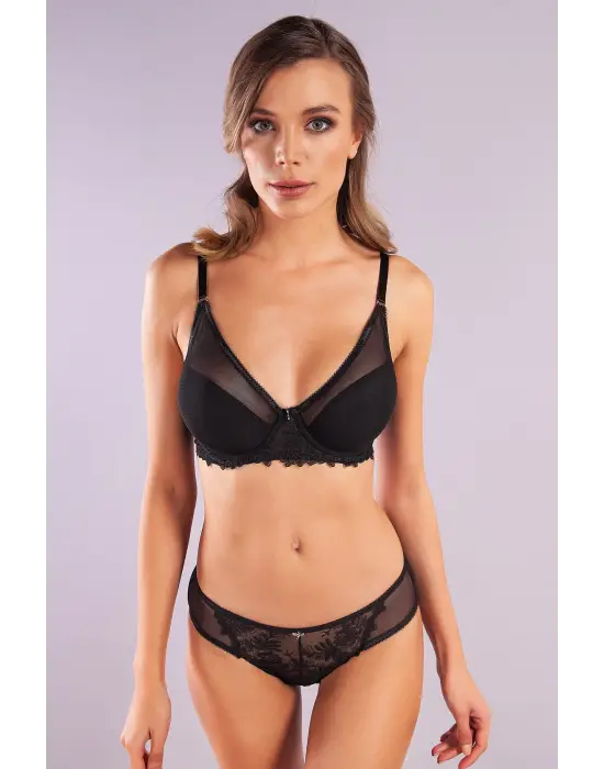 Golshan Gaspara Big Size Plunge Bra, Siyah Konforlu Ve Şık Sütyen