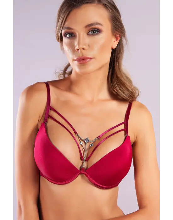 Golshan Gorbus Foam Cup Push Up Bra, Şarap Renk  Konforlu Ve Şık Sütyen