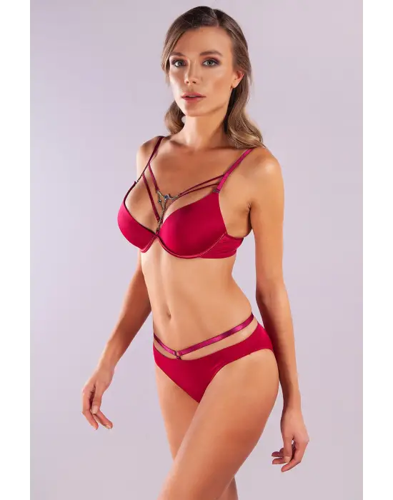 Golshan Gorbus Foam Cup Push Up Bra, Şarap Renk  Konforlu Ve Şık Sütyen