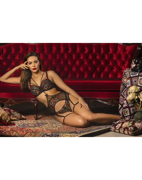 Golshan Grace Lace Garter Belt, Siyah Dantelli Konforlu Ve Şık Jartiyer