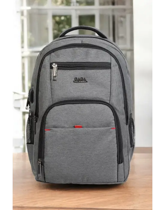 Gri Sportif Darbe Emici Su Geçirmez 13,3-14 inç Laptop Sırt Çantası