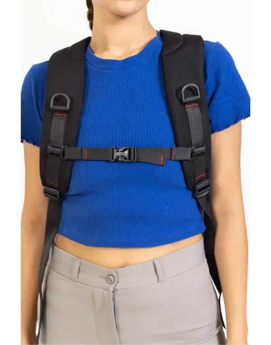 Gri Sportif Darbe Emici Su Geçirmez 14-16 inç Laptop Sırt Çantası