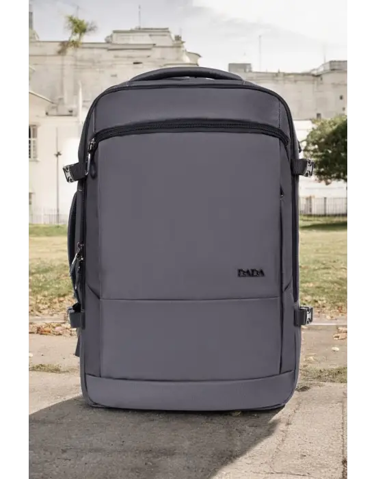 Gri Su Geçirmez Oxford Kumaş Ortopedik Laptop Sırt Çantası