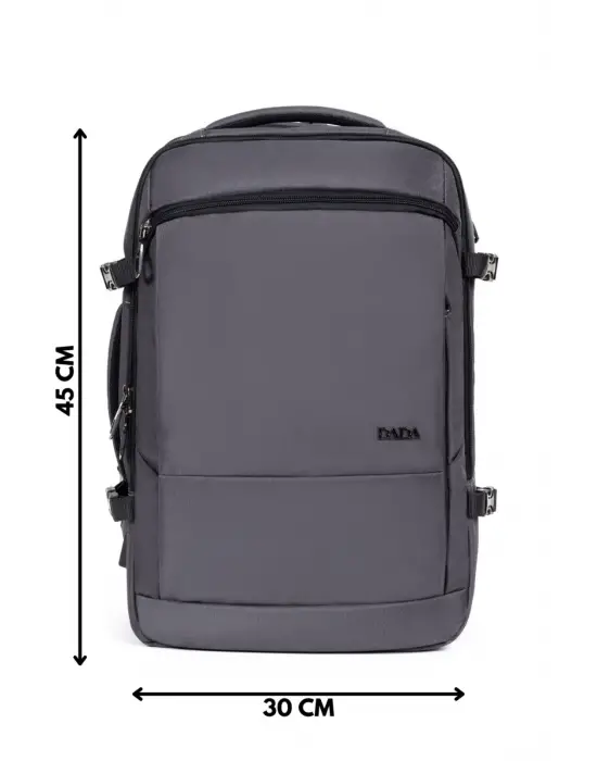 Gri Su Geçirmez Oxford Kumaş Ortopedik Laptop Sırt Çantası