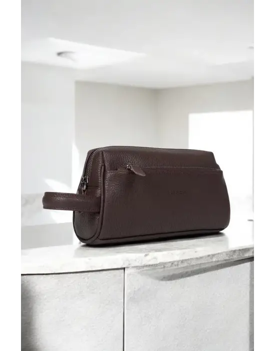 Hakiki Deri Unisex Kahverengi El Portföy Çantası