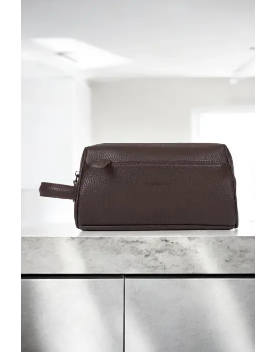 Hakiki Deri Unisex Kahverengi El Portföy Çantası